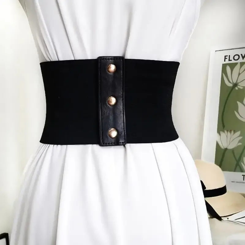 Steampunk Corset Belt with Buckles Black Back