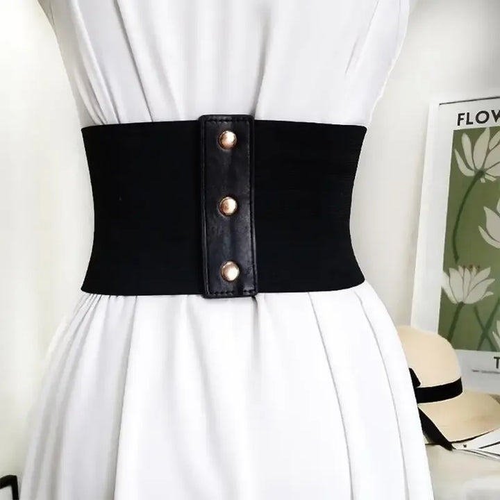 Steampunk Corset Belt with Buckles Black Back