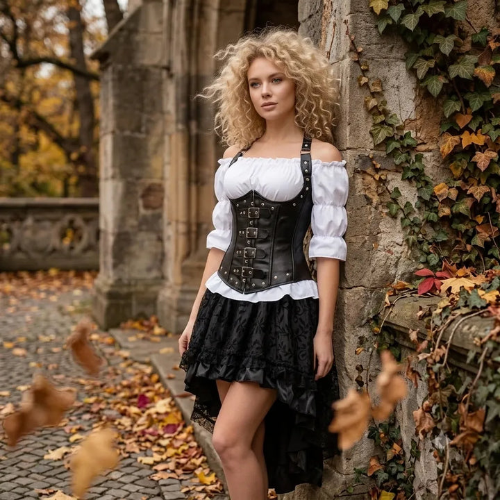 Steampunk Corset Dress Black Night