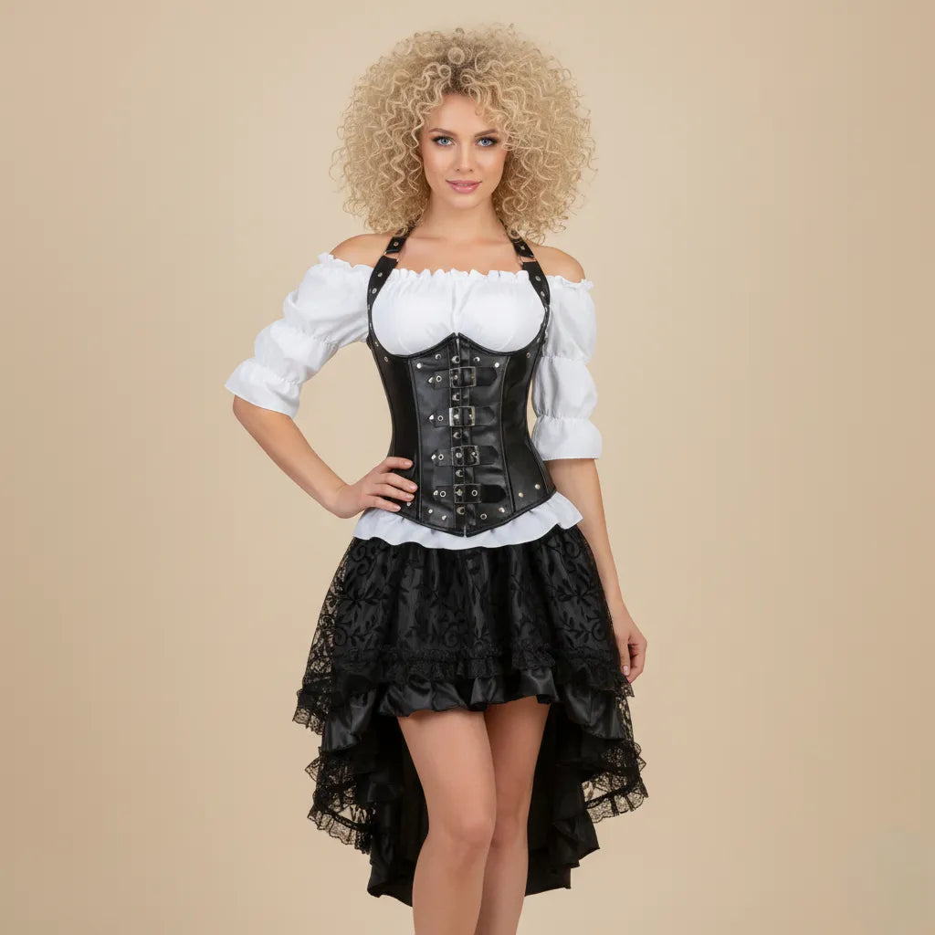 Steampunk Corset Dress Black Night