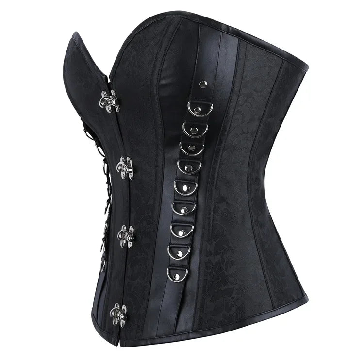 Steampunk Corset With Metal Buckles dark