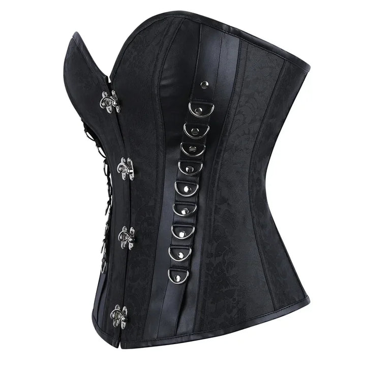 Steampunk Corset With Metal Buckles dark