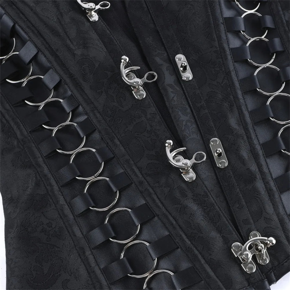 Steampunk Corset With Metal Buckles striking