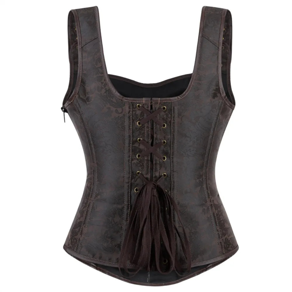 Steampunk Corset with Straps Gothic dramatic