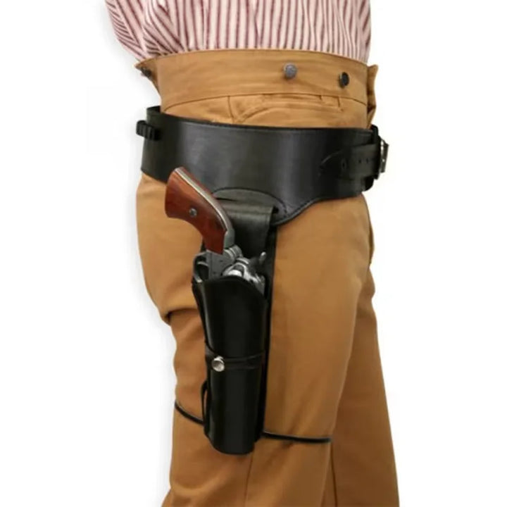 Steampunk Cowboy Belt with Holster Black