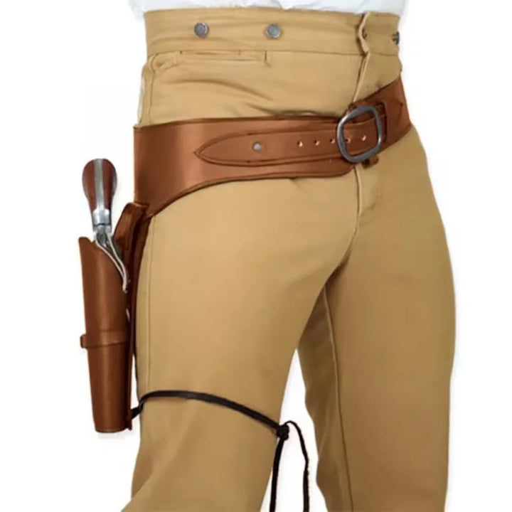 Steampunk Cowboy Belt with Holster Brown