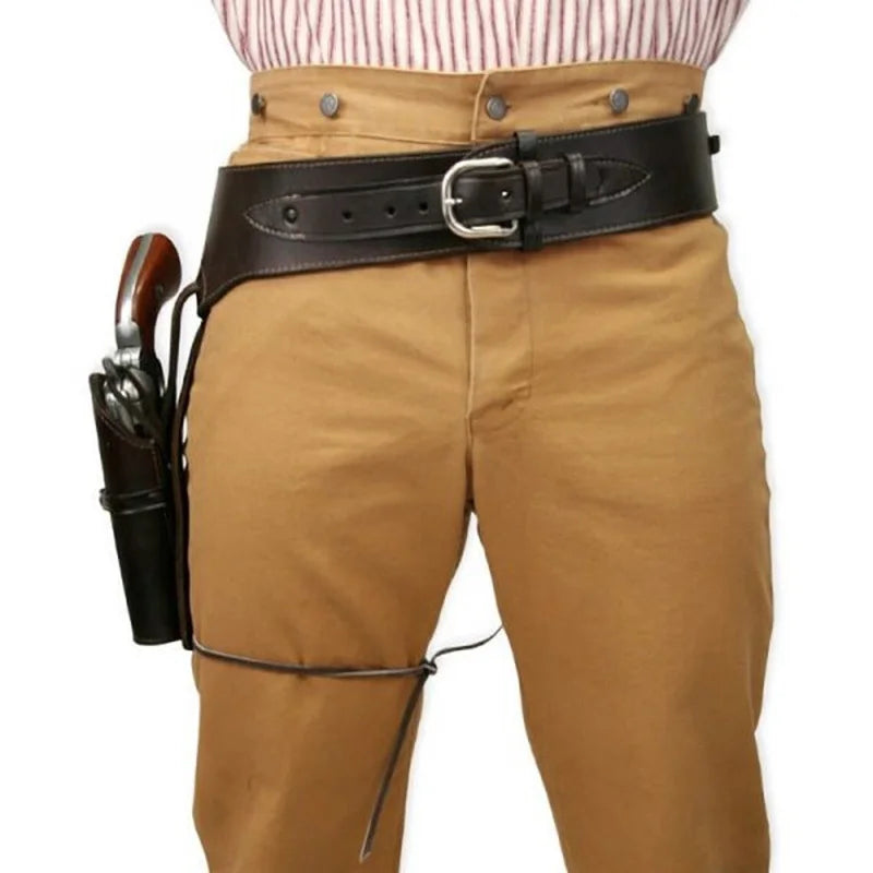 Steampunk Cowboy Belt with Holster Dark