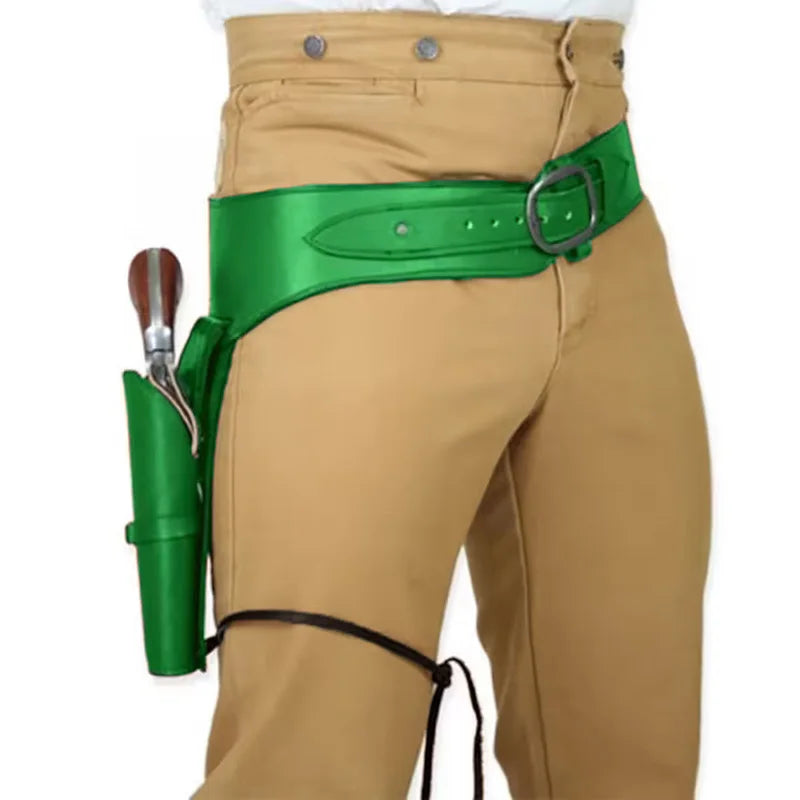 Steampunk Cowboy Belt with Holster Green