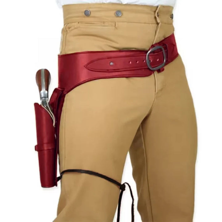 Steampunk Cowboy Belt with Holster Red