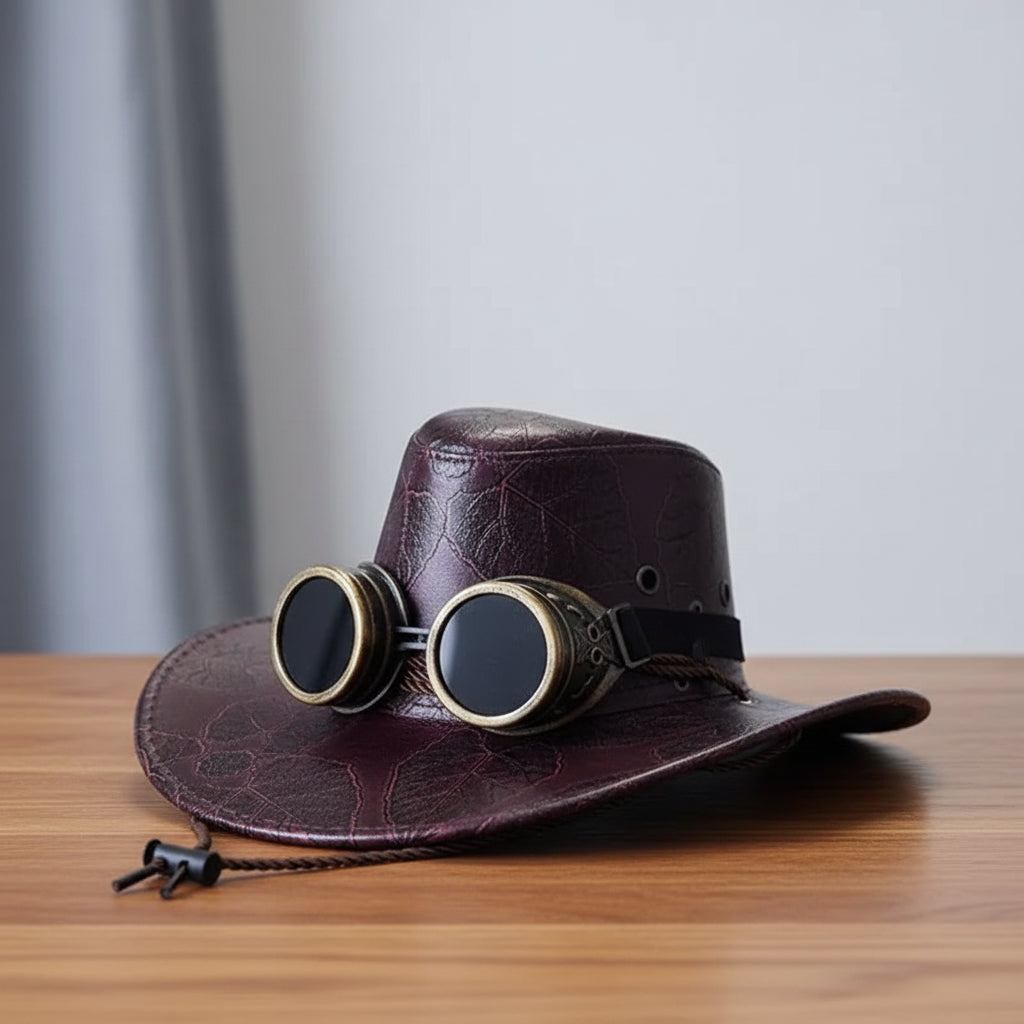 Steampunk Cowboy Hat With Goggles