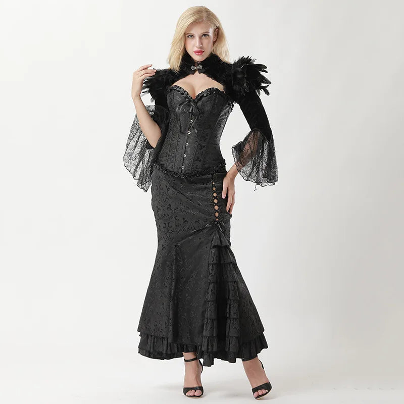 Steampunk Crop Jacket Feathers