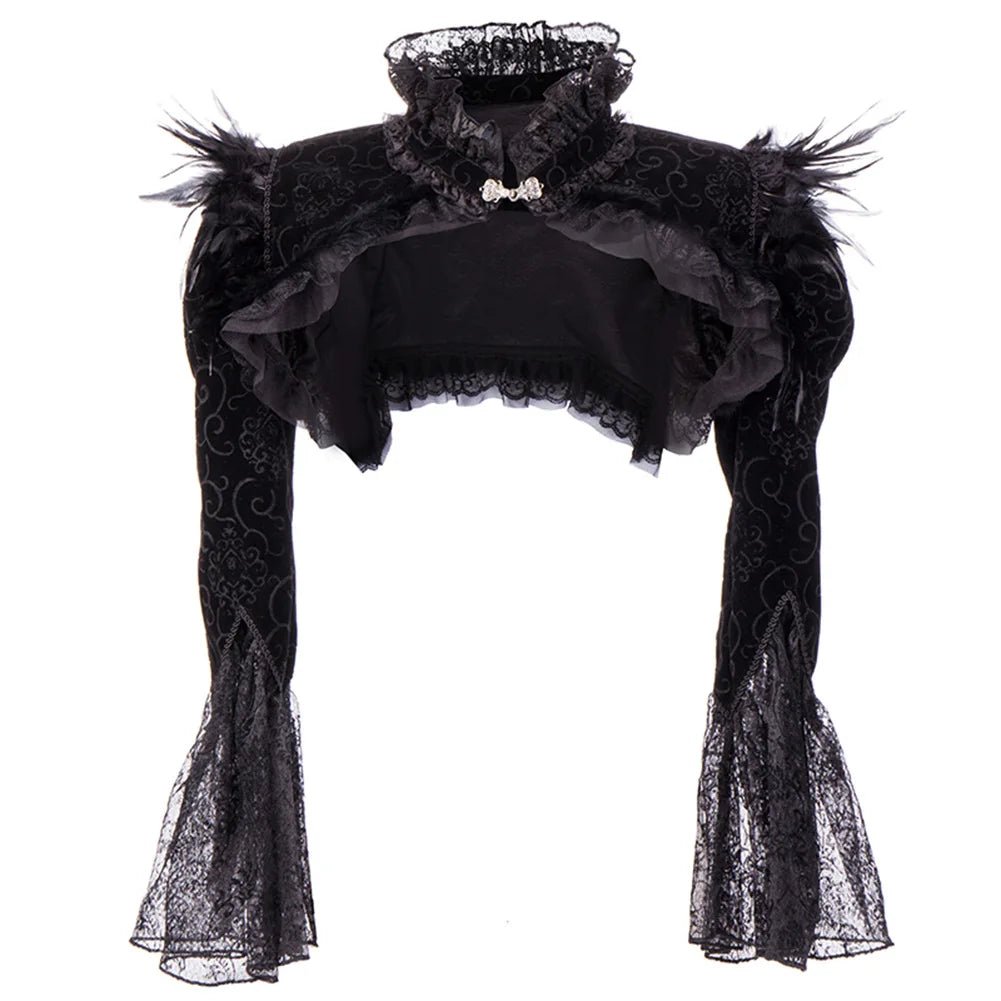 Steampunk Crop Jacket Feathers Classy