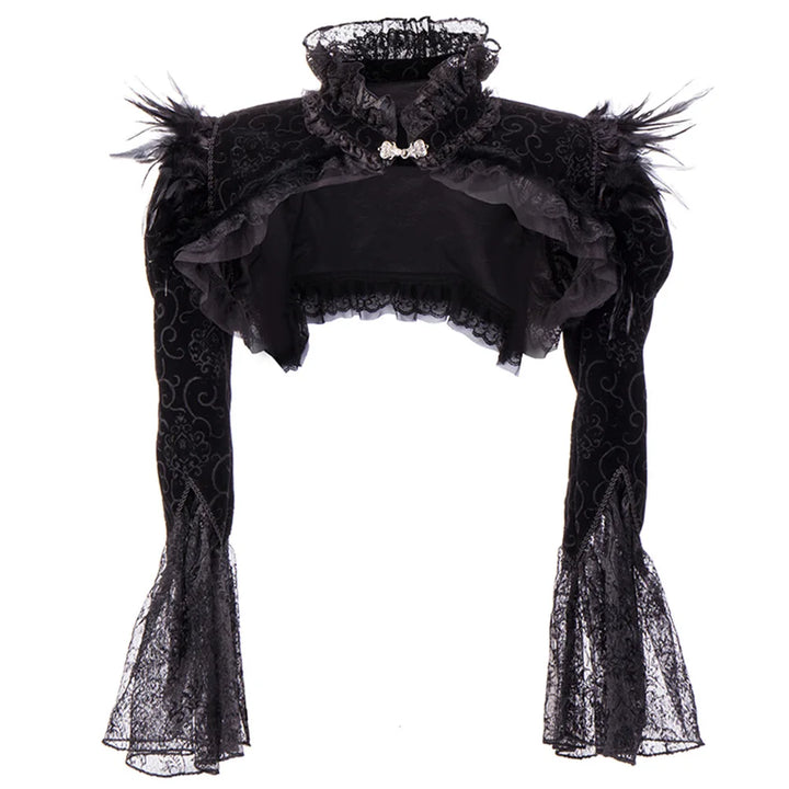 Steampunk Crop Jacket Feathers Classy