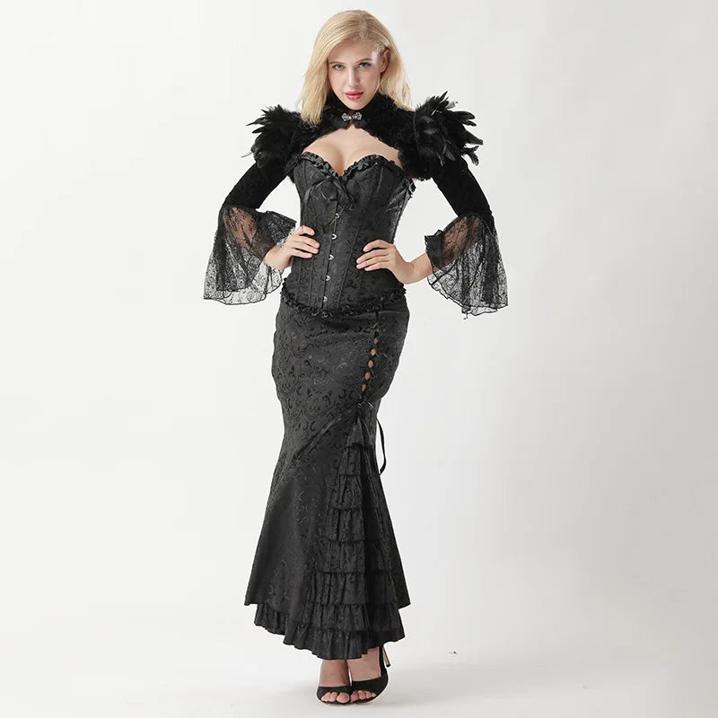 Steampunk Crop Jacket Feathers Stylish