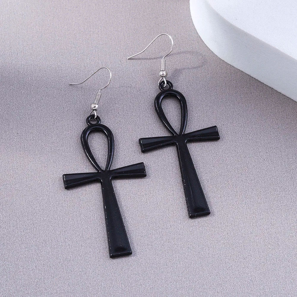 Steampunk Cross Earrings For Women