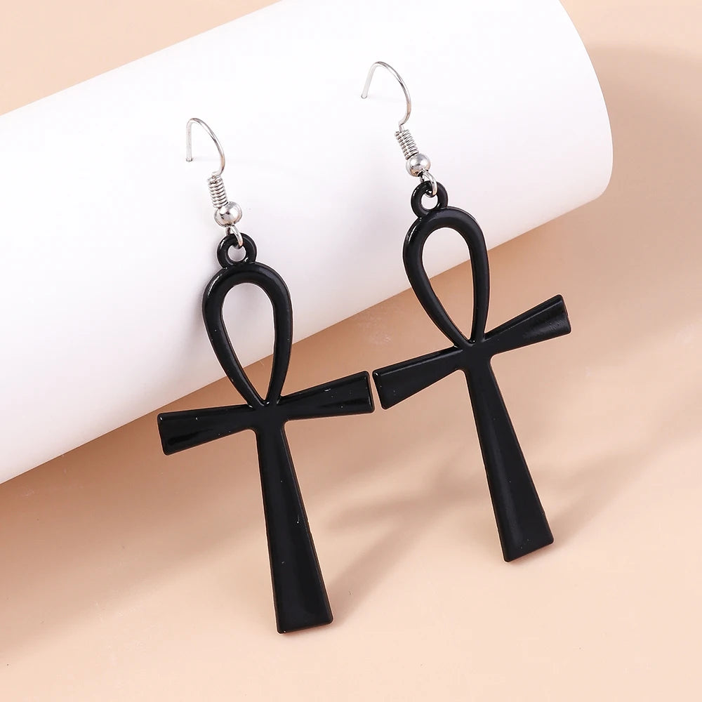 Steampunk Cross Earrings For Women chic