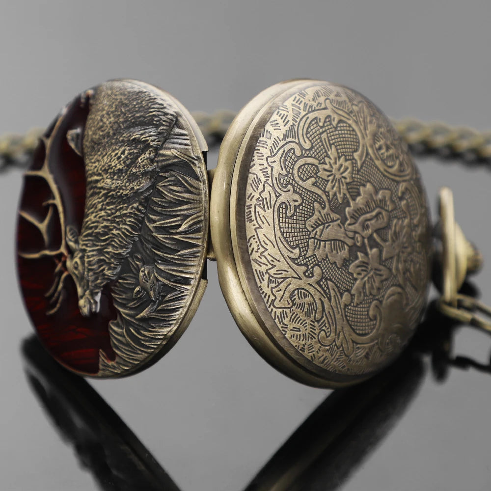 Steampunk Deer Pocket Compass Design