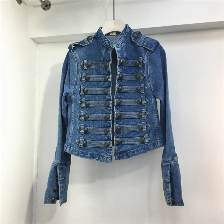 Steampunk Denim Jacket Blue