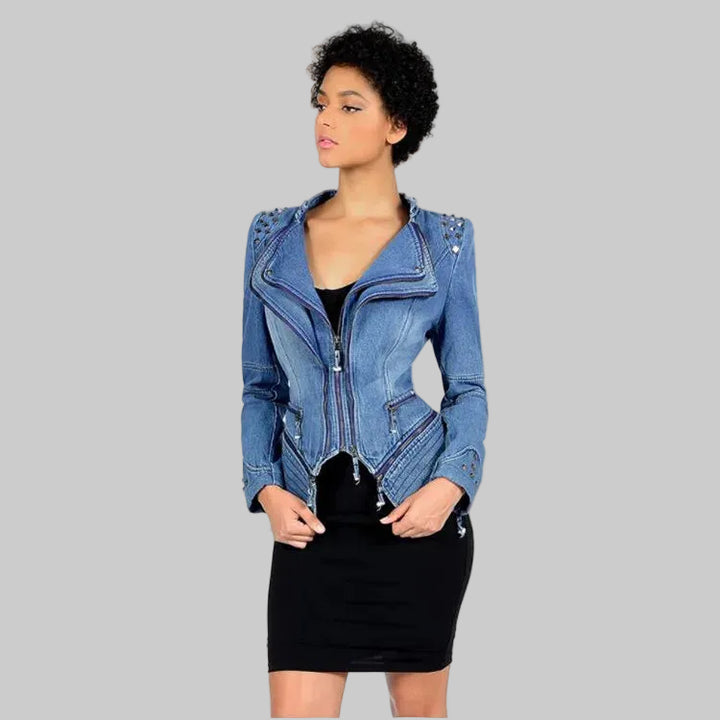 Steampunk Denim Jacket With Rivets