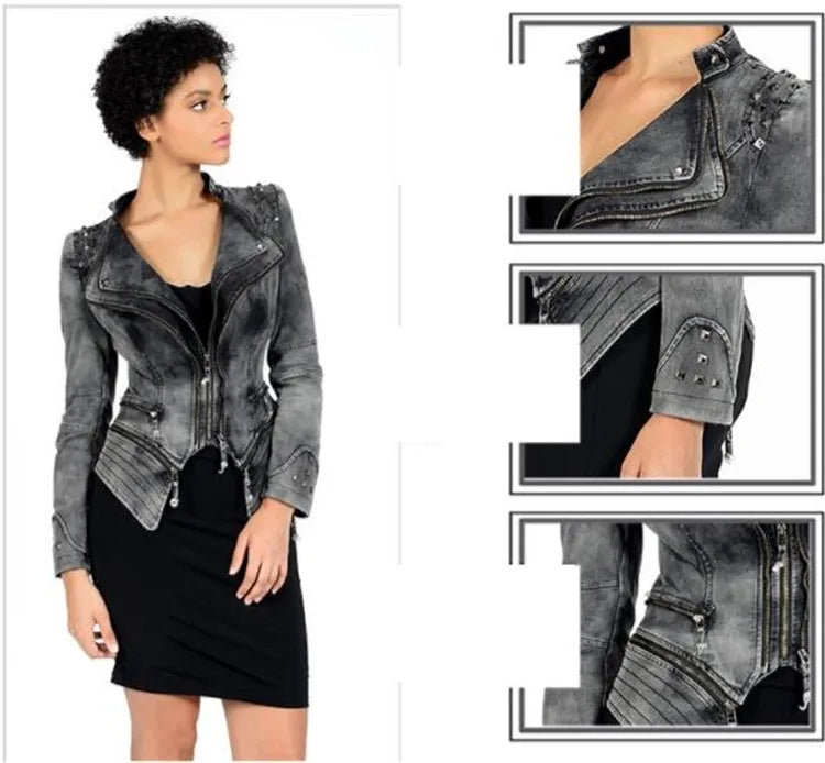 Steampunk Denim Jacket With Rivets vintage