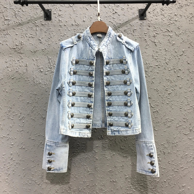 Steampunk Denim Jacket Light Blue