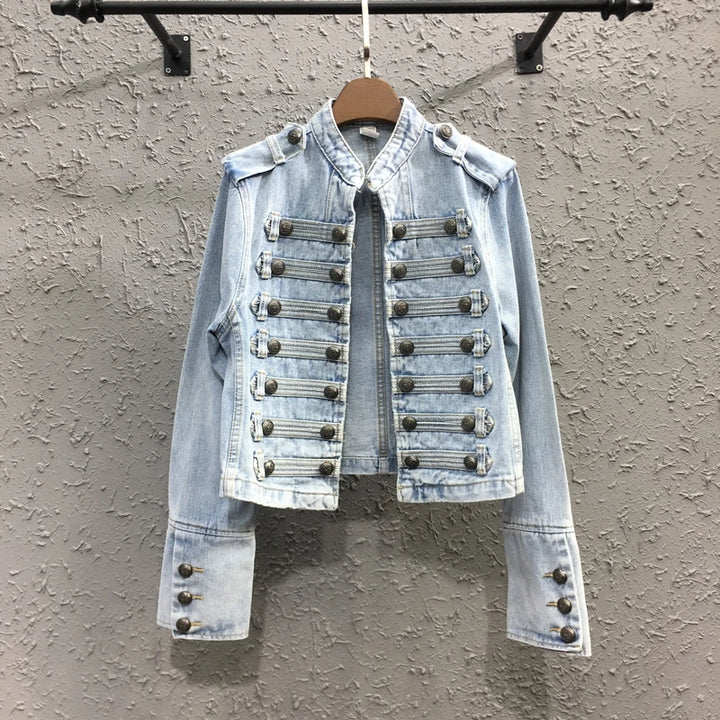 Steampunk Denim Jacket Light Blue