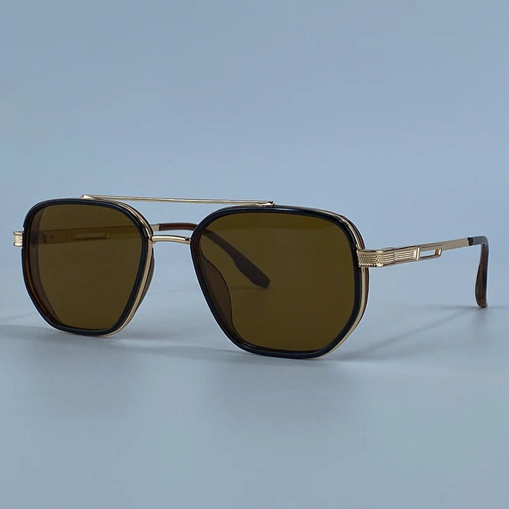 Steampunk Design Polarized Sunglasses Brown