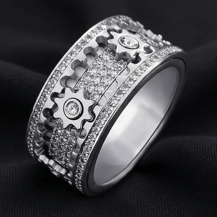 Steampunk Diamond Gear Ring