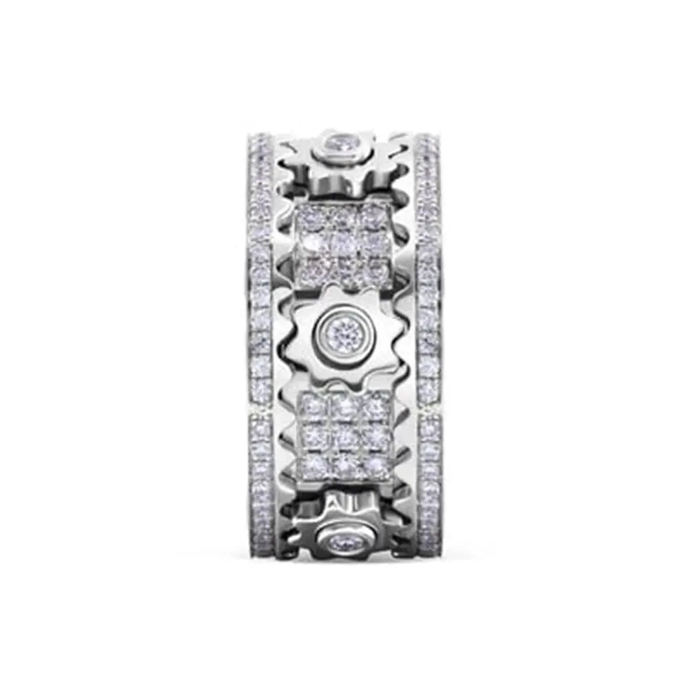 Steampunk Diamond Gear Ring chic