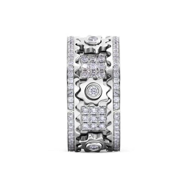 Steampunk Diamond Gear Ring chic