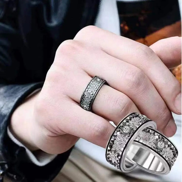 Steampunk Diamond Gear Ring elegant