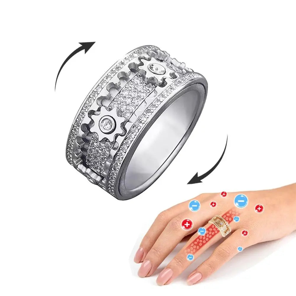 Steampunk Diamond Gear Ring fashion