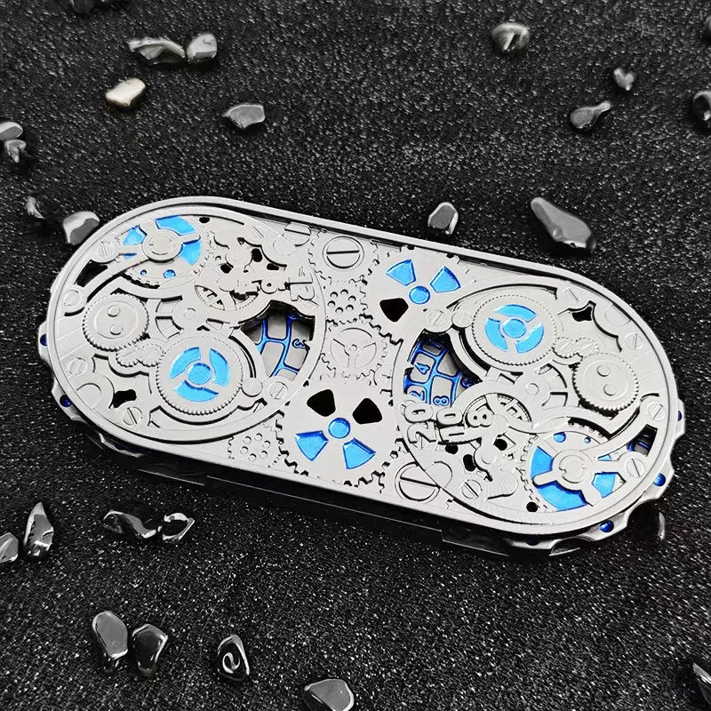 Steampunk Dice Set With Roulette Wheel blue