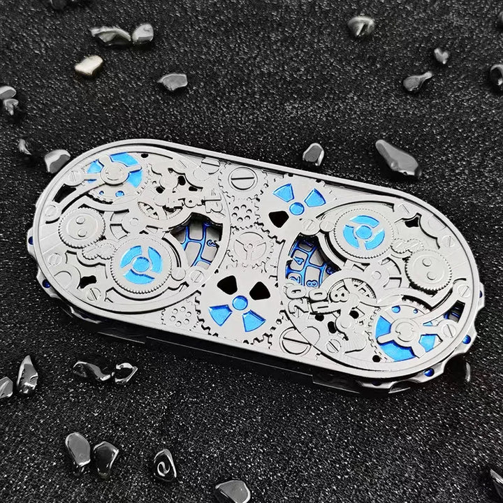 Steampunk Dice Set With Roulette Wheel blue