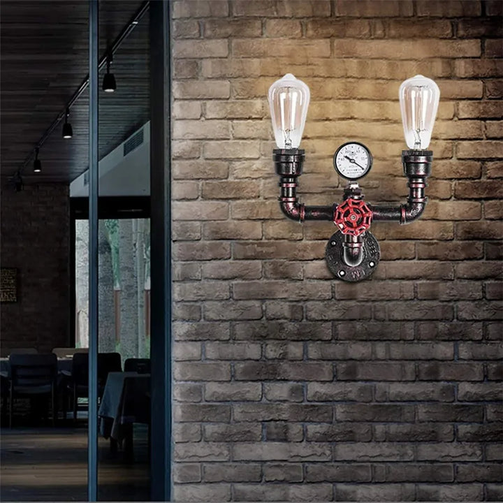 Steampunk Double Water Pipe Lamp