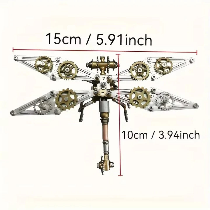 Steampunk Dragonfly Sculpture Gold