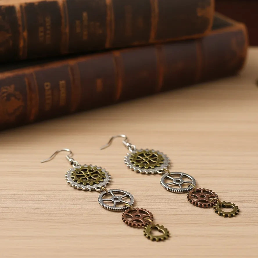 Steampunk Earrings Cogs