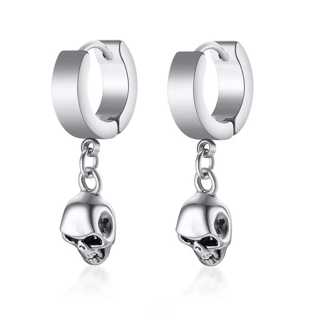 Steampunk Earrings with Pendant Skulls Stylish