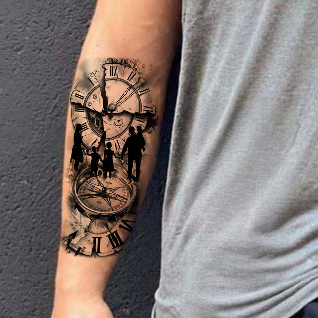 Steampunk Family Watch Tattoo