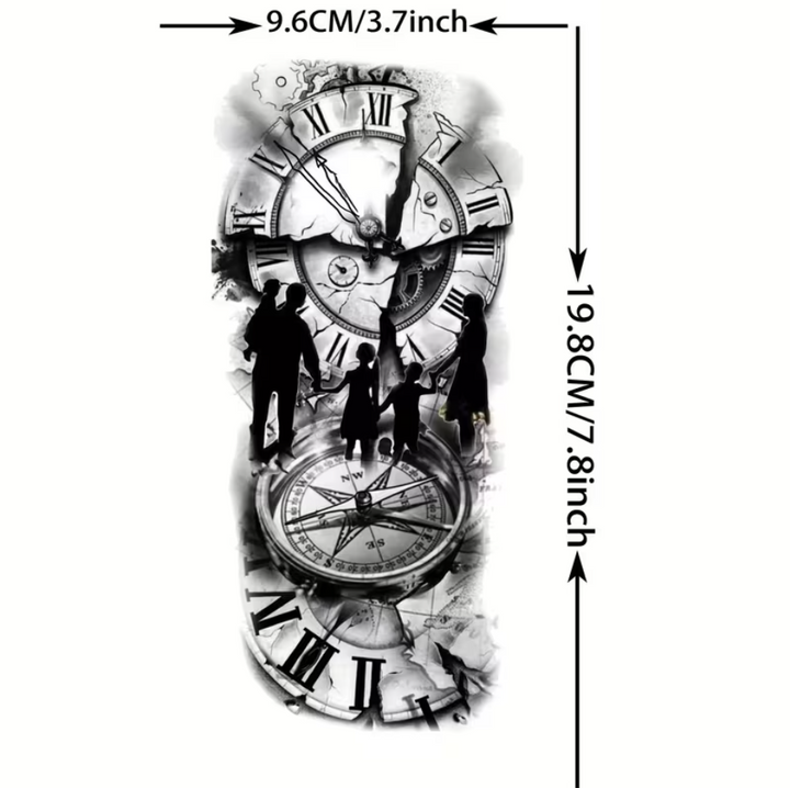 Steampunk Family Watch Tattoo stylish
