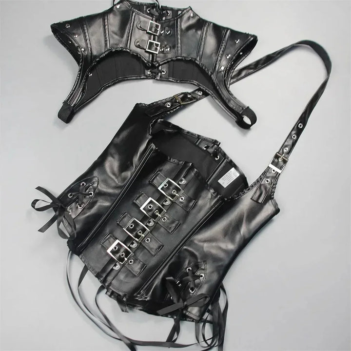 Steampunk Faux Leather Corset gothic