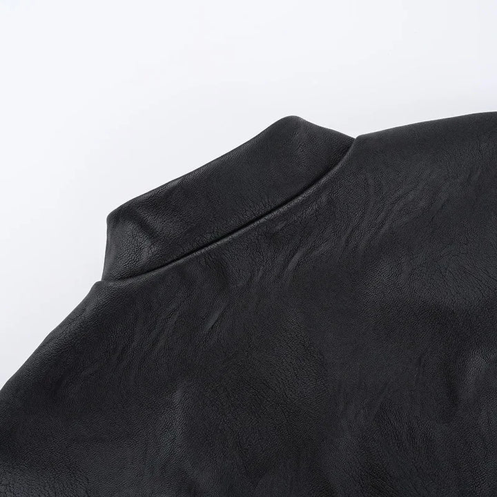 Steampunk Faux Leather Crop Jacket refined
