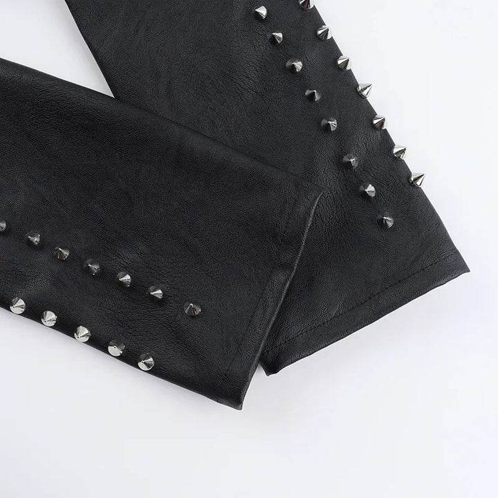Steampunk Faux Leather Crop Jacket unique