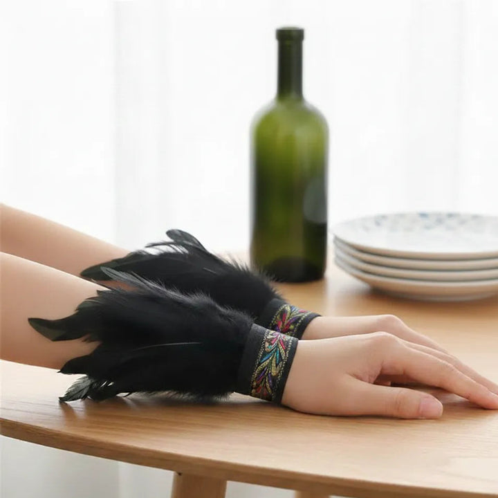 Steampunk Feather gloves