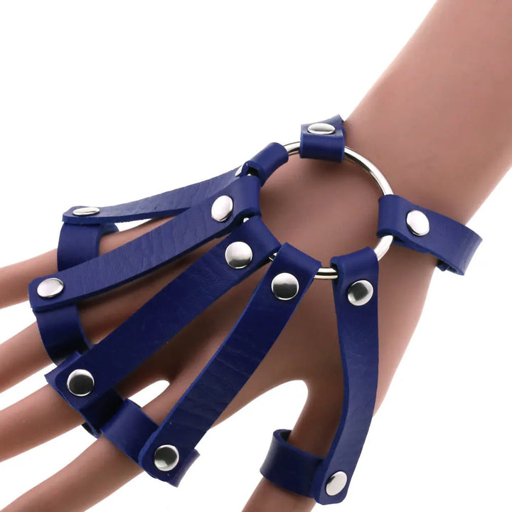 Steampunk Finger PU Leather Cuff Bracelet modern