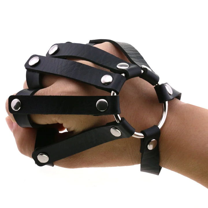 Steampunk Finger PU Leather Cuff Bracelet tendance