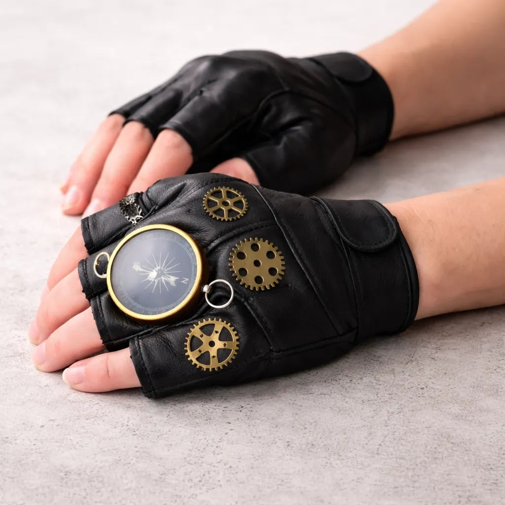 Fingerless Steampunk Gloves Chains