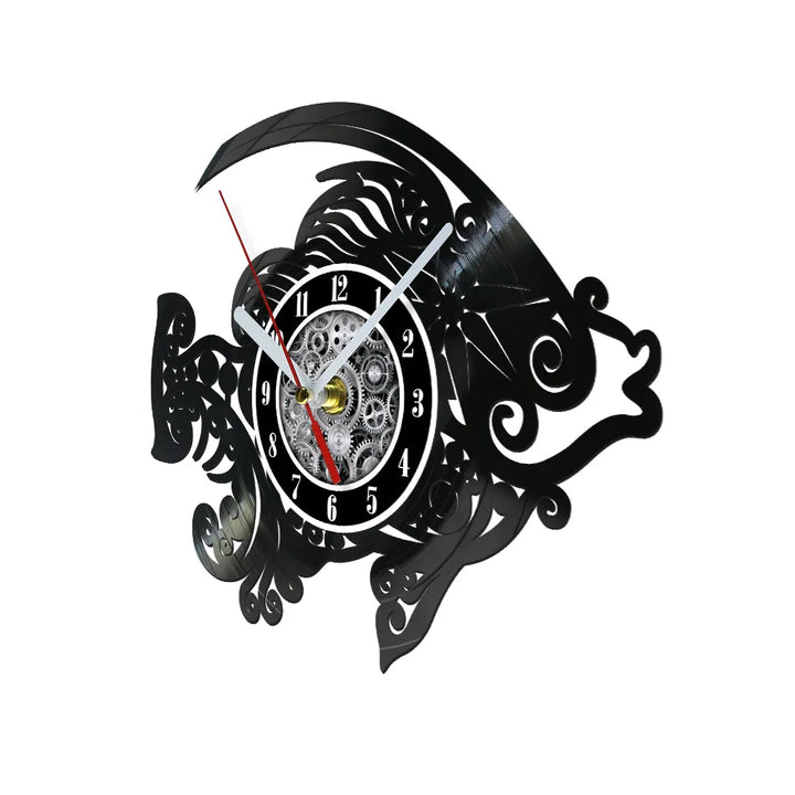 Steampunk Fish Vinyl Wall Clock chic