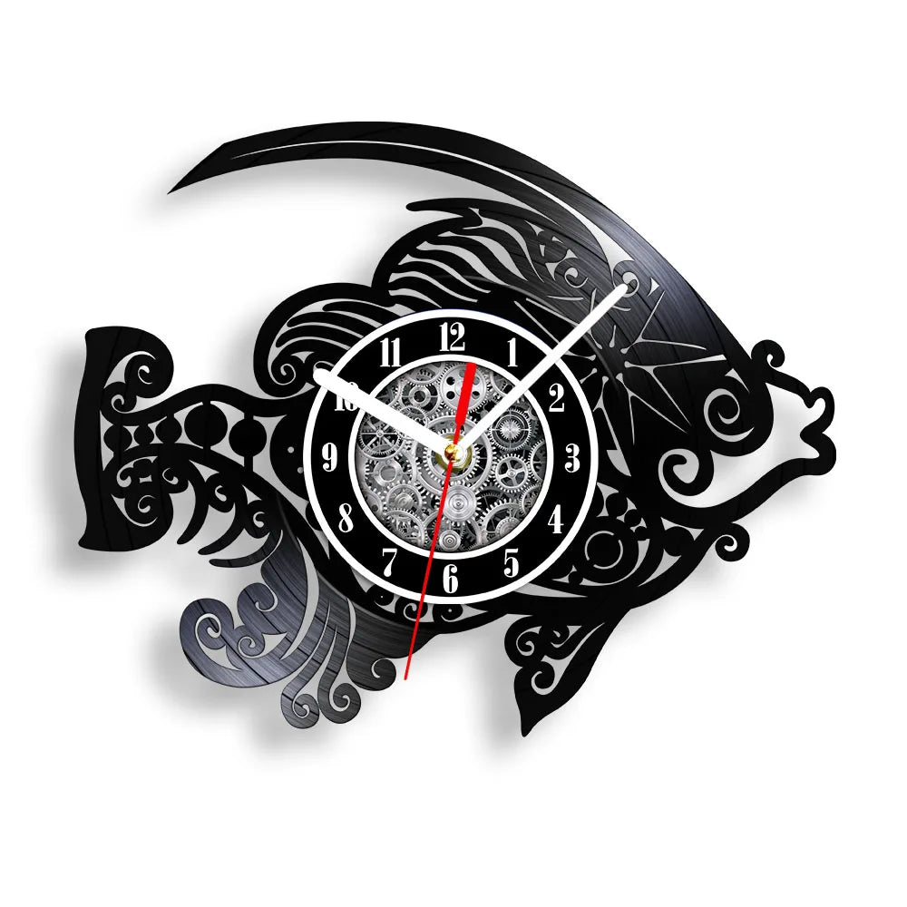 Steampunk Fish Vinyl Wall Clock fashion