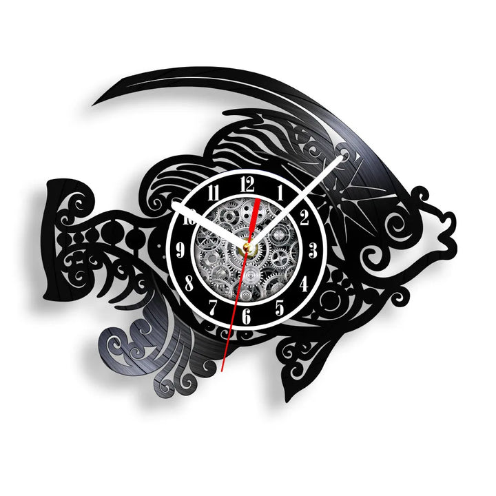 Steampunk Fish Vinyl Wall Clock fashion